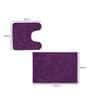 Purple Solid Cotton AntiSkid Bathmat & Contour Mat