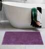Purple Solid Cotton AntiSkid Bathmat