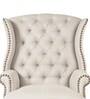 Maverick Fabric Wing Chair in Off-White Colour