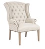 Maverick Fabric Wing Chair in Off-White Colour
