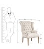Maverick Fabric Wing Chair in Off-White Colour