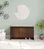 Mavis 2-Door Shoe Rack With Seating In Brown Maple Finish