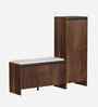 Mavis Combo 3 Door Shoe Rack with Seating in Brown Maple Finish