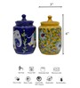 Maximus Multicolor Blue Pottery (Set Of 2) Storage Jar