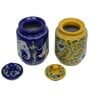 Maximus Multicolor Blue Pottery (Set Of 2) Storage Jar