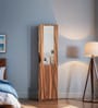 Maya 1 Door Wardrobe In Vintage Sheesham Finish With Mirror