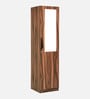 Maya 1 Door Wardrobe In Vintage Sheesham Finish With Mirror