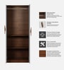 Maya 2 Door Wardrobe In Teak & White Finish