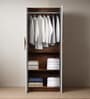 Maya 2 Door Wardrobe In Teak & White Finish