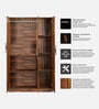 Maya 3 Door Wardrobe In Vintage Sheesham Finish