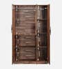 Maya 3 Door Wardrobe In Vintage Sheesham Finish With Mirror