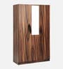 Maya 3 Door Wardrobe In Vintage Sheesham Finish With Mirror