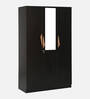 Maya 3 Door Wardrobe In Wenge Finish With Mirror
