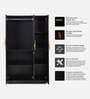 Maya 3 Door Wardrobe In Wenge Finish With Mirror