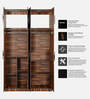 Maya 4 Door Wardrobe In Vintage Sheesham Finish With Loft