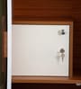 Maya 4 Door Wardrobe With Locker In Teak And White Finish With Mirror & Drawer