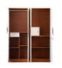 Maya 4 Door Wardrobe With Locker In Teak And White Finish With Mirror & Drawer