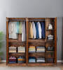 Maya 5 Door Wardrobe In Vintage Sheesham Finish With Mirror