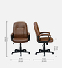 Mayor Leatherette  Executive  Office Chair in Brown Colour