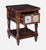 Mayur Sheesham Wood Bedside Table In Provincial Teak Finish With Drawer Mayur Sheesham Wood Bedside Table In Provincial Teak Finish With Drawer
