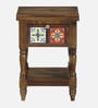 Mayur Sheesham Wood Bedside Table In Provincial Teak Finish With Drawer Mayur Sheesham Wood Bedside Table In Provincial Teak Finish With Drawer