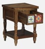 Mayur Sheesham Wood Bedside Table In Provincial Teak Finish With Drawer Mayur Sheesham Wood Bedside Table In Provincial Teak Finish With Drawer
