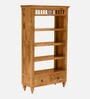 Mayur Sheesham Wood Book Shelf In Rustic Teak Finish