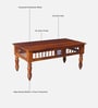 Mayur Sheesham Wood Nesting Coffee Table Set in Honey Oak Finish With Cushioned Stools