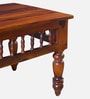 Mayur Sheesham Wood Nesting Coffee Table Set in Honey Oak Finish With Cushioned Stools