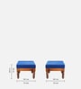Mayur Sheesham Wood Nesting Coffee Table Set in Honey Oak Finish With Cushioned Stools