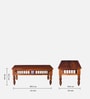 Mayur Sheesham Wood Nesting Coffee Table Set in Honey Oak Finish With Cushioned Stools
