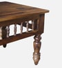 Mayur Sheesham Wood Nesting Coffee Table Set in Provincial Teak Finish With Cushioned Stools