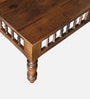 Mayur Sheesham Wood Nesting Coffee Table Set in Provincial Teak Finish With Cushioned Stools