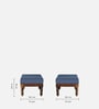 Mayur Sheesham Wood Nesting Coffee Table Set in Provincial Teak Finish With Cushioned Stools