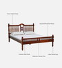 Mayur Sheesham Wood Queen Size Bed In Honey Oak Finish