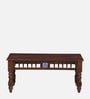 Mayur Sheesham Wood Nesting Coffee Table Set in Honey Oak Finish With Cushioned Stools