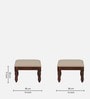 Mayur Sheesham Wood Nesting Coffee Table Set in Honey Oak Finish With Cushioned Stools