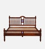 Mayur Sheesham Wood Queen Size Bed In Honey Oak Finish