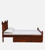 Mayur Sheesham Wood Queen Size Bed In Honey Oak Finish With Drawer Storage