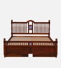 Mayur Sheesham Wood Queen Size Bed In Honey Oak Finish With Drawer Storage
