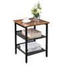 Mayville Wooden Top Side Stool (Set of 2) in Black Colour