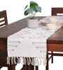 Maze Handwoven Cotton Table Runner-Beige