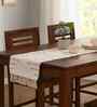 Maze Handwoven Cotton Table Runner-Beige