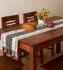 Maze Handwoven Cotton Table Runner-Grey