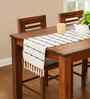Maze Handwoven Cotton Table Runner-Ivory