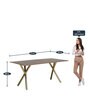 Mazi Solid Wood 6 Seater Dining Set in Autumn Brown Finish