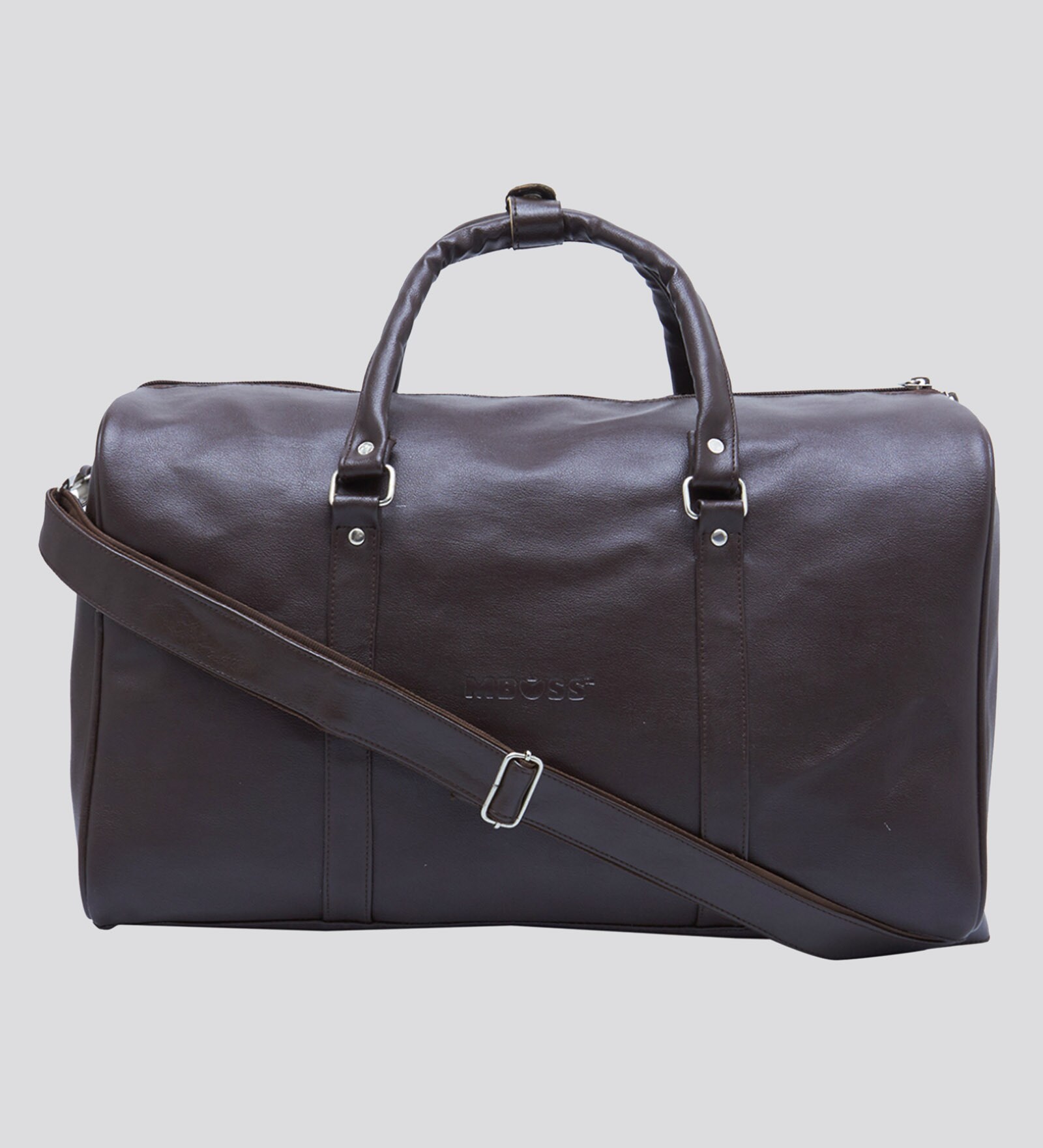 Buy Mboss Brown Faux Leather Duffel Bag ,37 Litres Online Duffel Bags