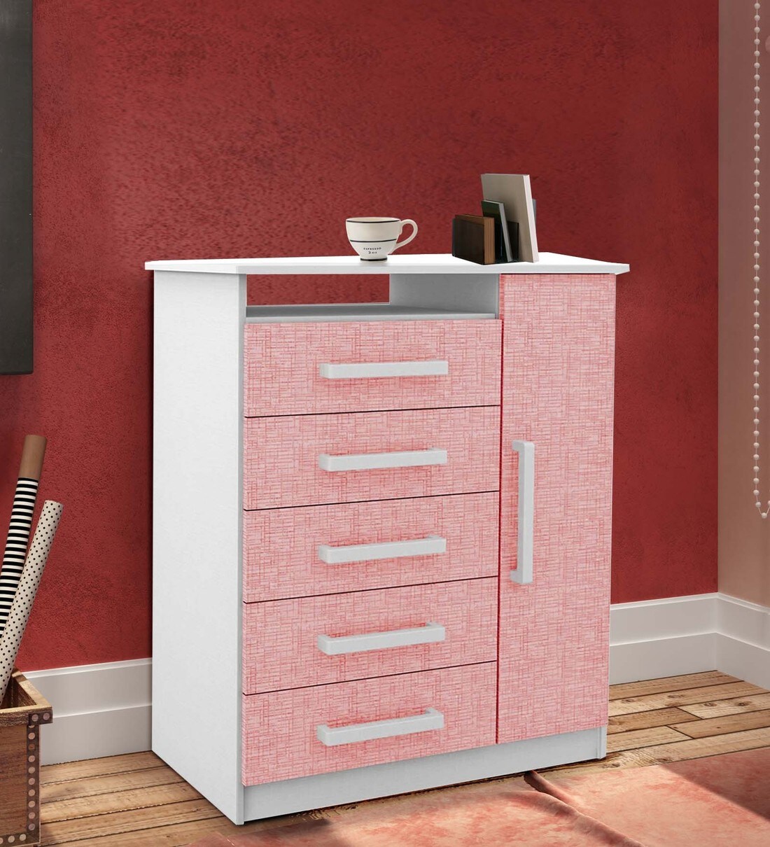 pink changing table