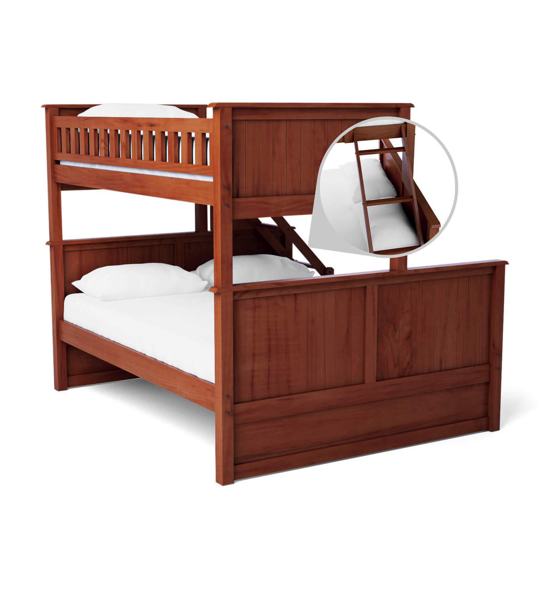 Buy McTaylor Bunk Bed (Single & Queen) with Pull Out Bed in Walnut ...