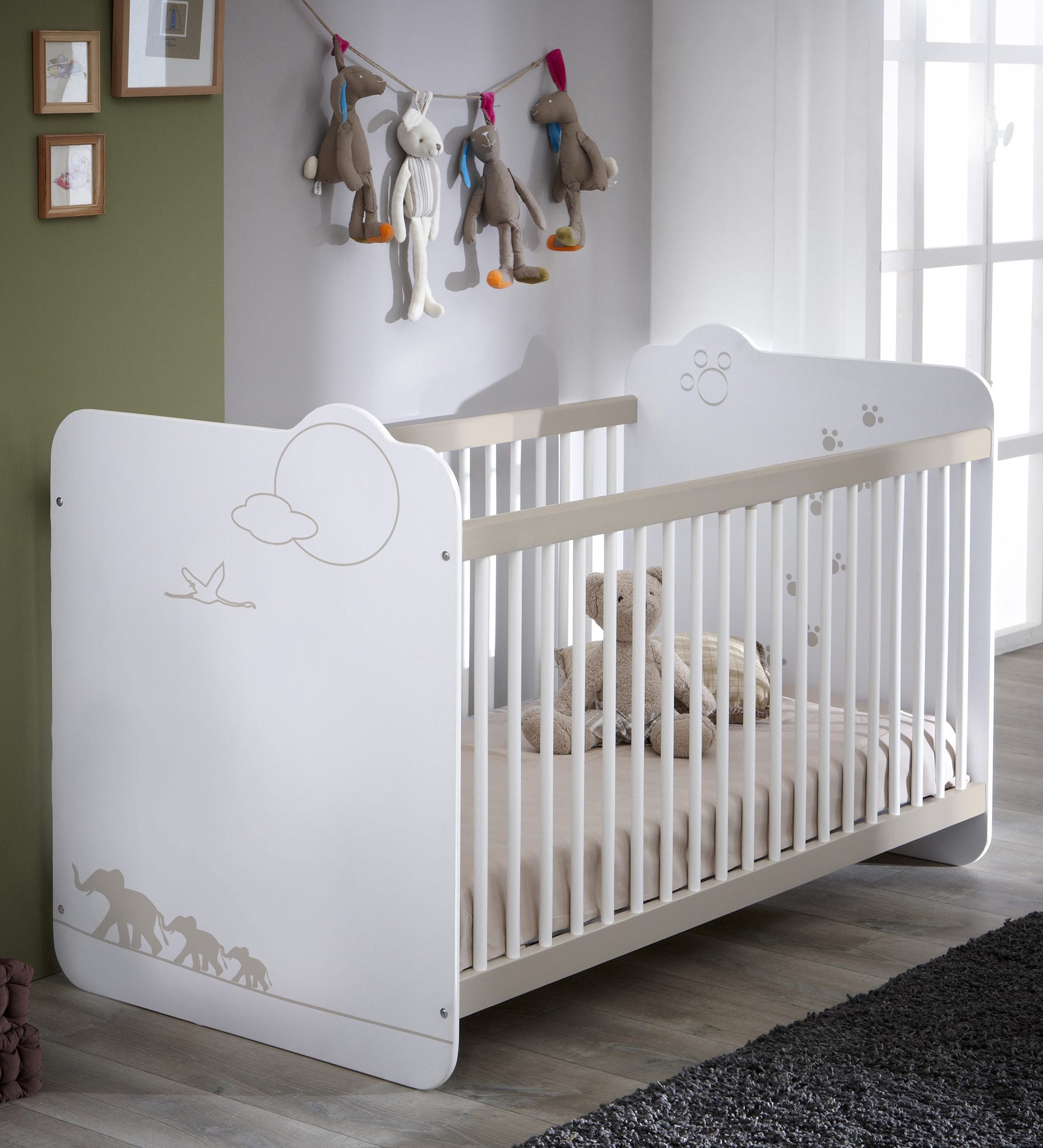 Buy McWillow Baby Crib Bed with Adjustable Height in White